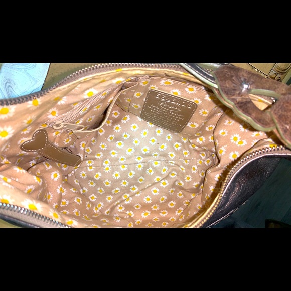 Brighton VTG Kodiak Soft Pebbled Leather 4-pocket Purse Metallic/Bronze Hobo Bag - Picture 7 of 9